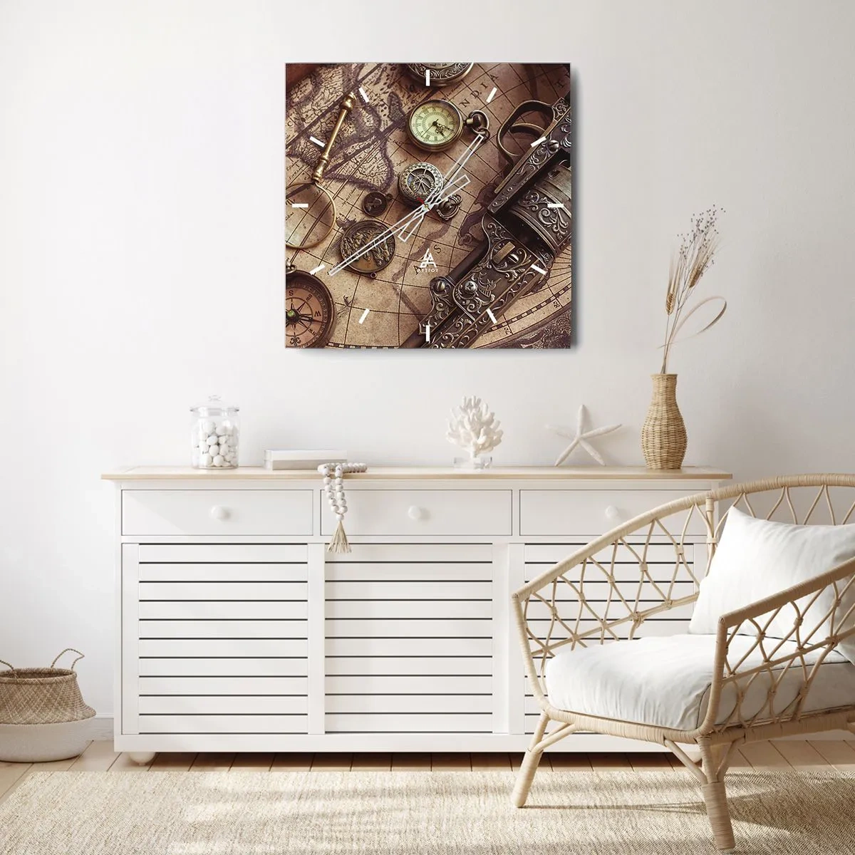 Zegar ścienny - Przygoda wzywa - 40x40 cm