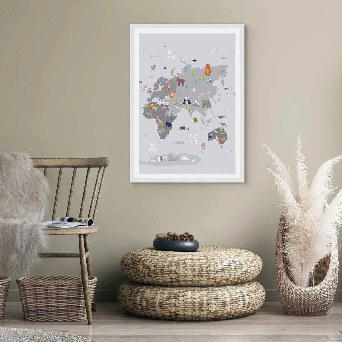 Plakat w białej ramie - Powiedz mi, skąd jesteś… - 70x100 cm