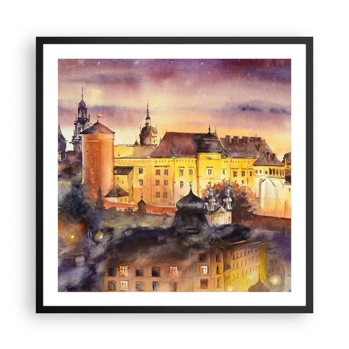 Plakat w czarnej ramie - Historia i baśń - 60x60 cm