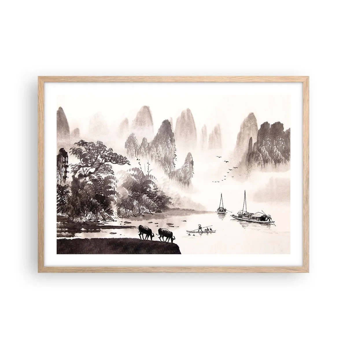 Plakat w ramie jasny dąb - Egzotyczna codzienność Wschodu - 70x50 cm