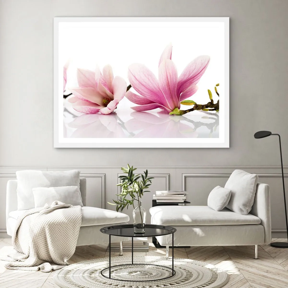 Plakat w białej ramie - Delikatne jak powiew wiosny - 70x50 cm
