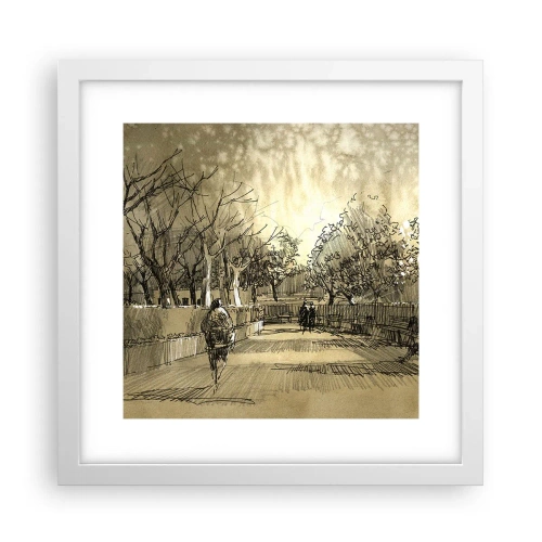 Plakat w białej ramie - Piórkiem zatrzymana chwila - 30x30 cm