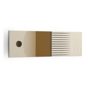 Obraz na płótnie - Abstrakcyjna kompozycja geometryczna w beżach i brązach - 160x50cm - Różne stany - Nowoczesna dekoracja ścienna do salonu i sypialni ARTTOR