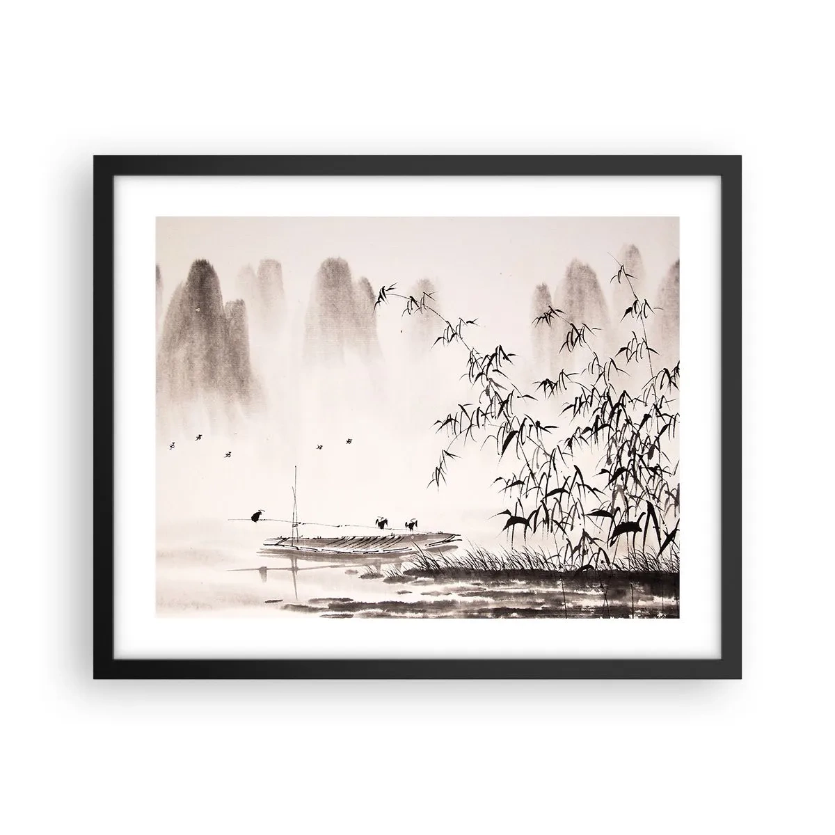 Plakat w czarnej ramie - Cisza ryżowych pól - 50x40 cm