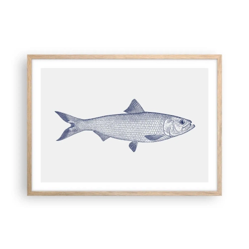 Plakat w ramie jasny dąb - Pozdrowienia z północnych mórz - 70x50 cm