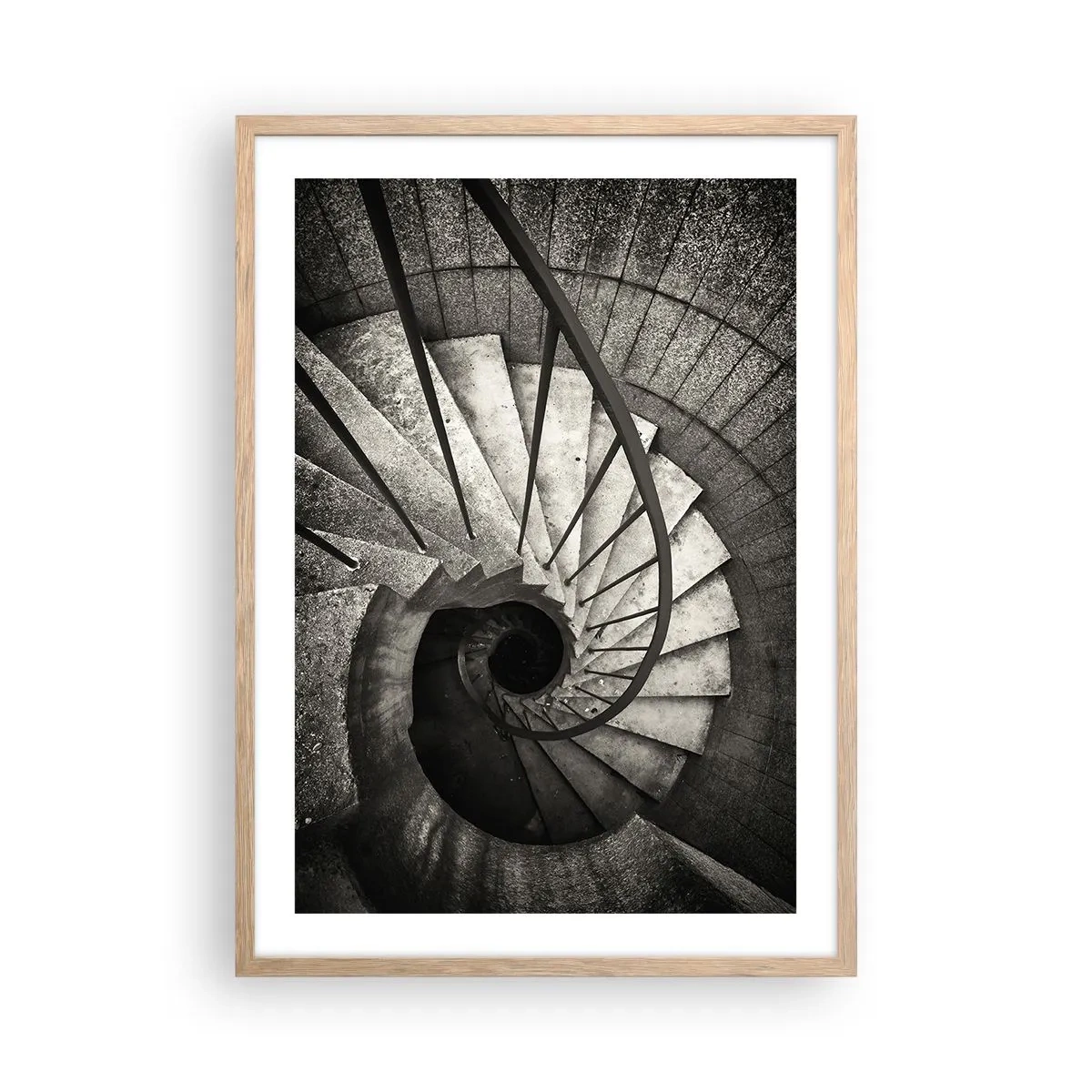 Plakat w ramie jasny dąb - Schodami w górę, schodami w dół - 50x70 cm