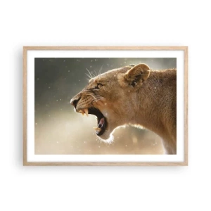 Plakat w ramie jasny dąb - Spróbuj nie posłuchać - 70x50 cm