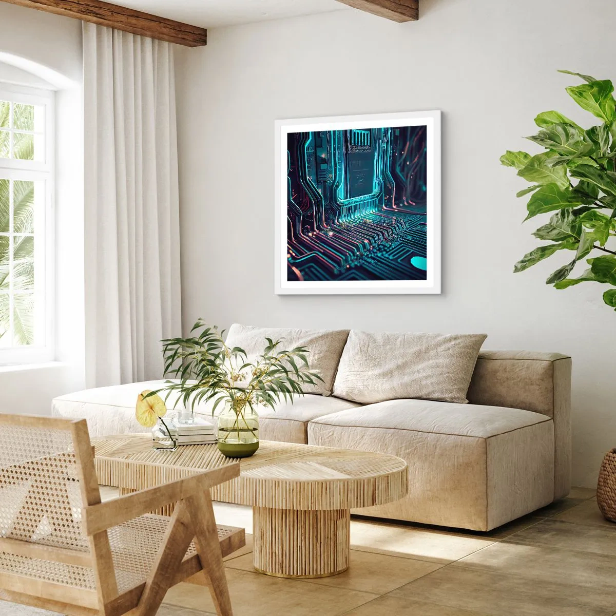 Plakat w białej ramie - Tak sobie myślę… - 30x30 cm