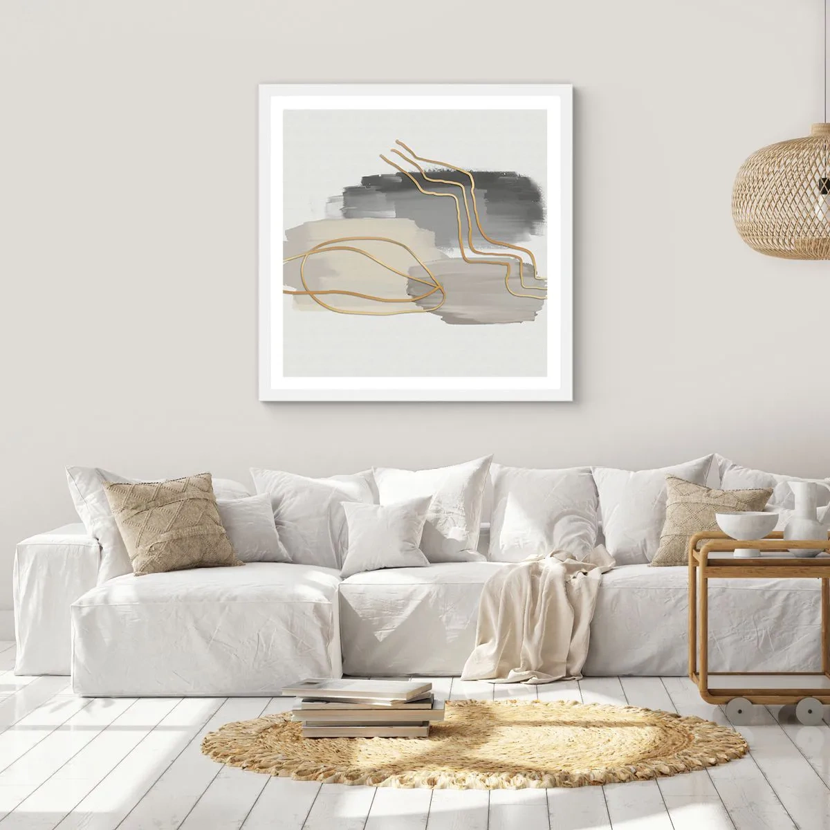 Plakat w białej ramie - Trwanie i ruch - 40x40 cm