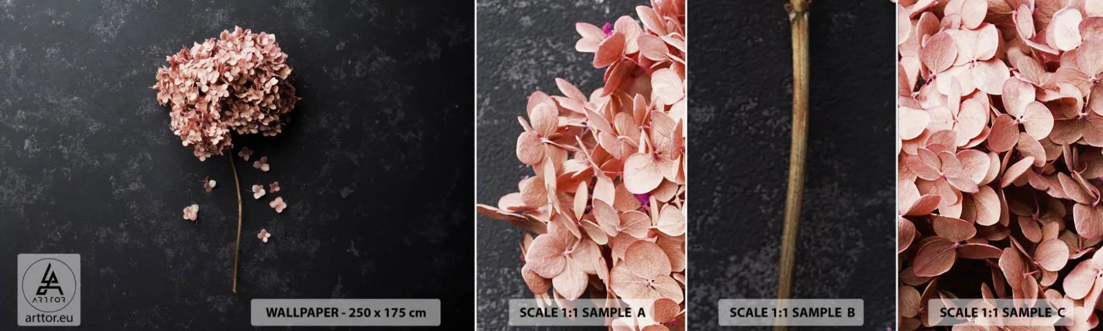 Fototapeta Próbka Samoprzylepna Deluxe Sticker - Prawdziwie romantyczny znak - Kwiat, Hortensja, Natura - 100x30 cm