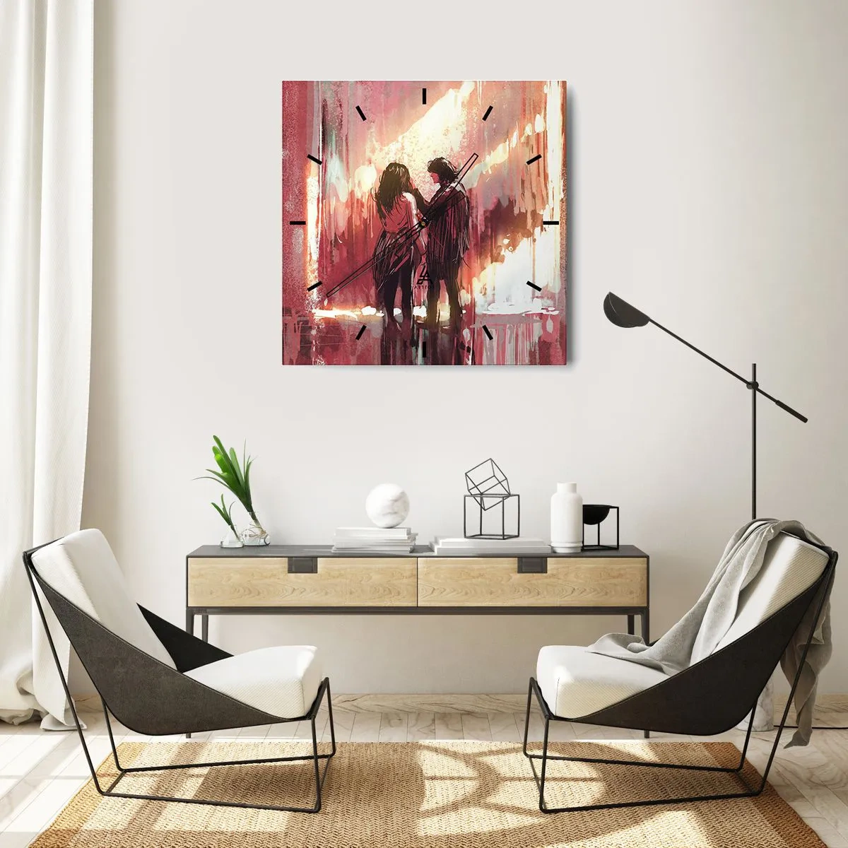 Zegar ścienny - Odwieczny spektakl miłości - 40x40 cm
