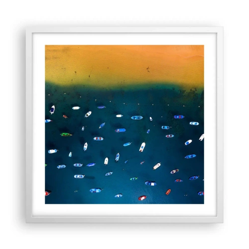 Plakat w białej ramie - Wakacyjna gra - 50x50 cm