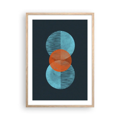 Plakat w ramie jasny dąb - Kompozycja symetryczna - 50x70 cm