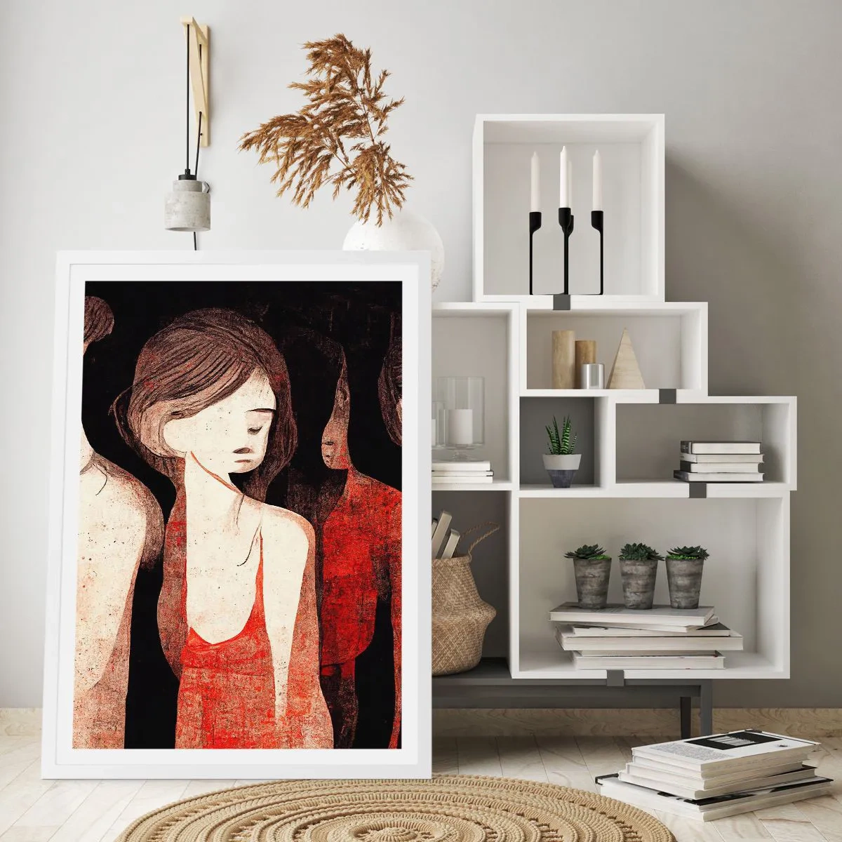 Plakat w białej ramie - Madonny z ciemności - 30x40 cm