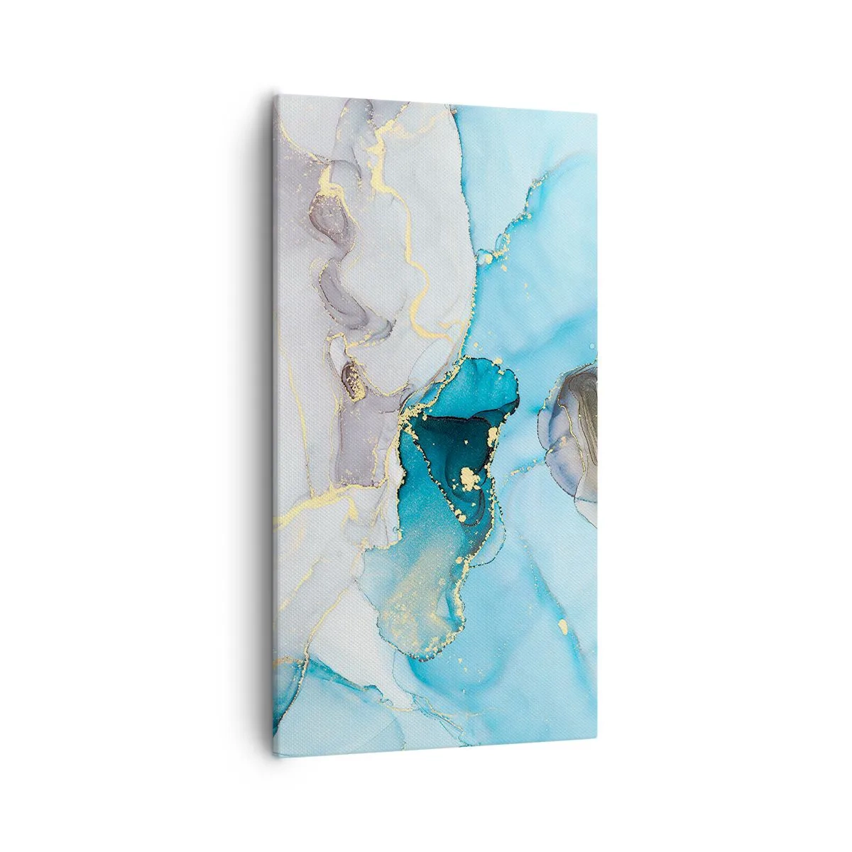 Obraz na płótnie - Studium spotkania szarości z turkusem - 55x100 cm