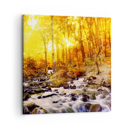 Obraz na płótnie - Kamienie oprawne w złoto i platynę - 60x60 cm