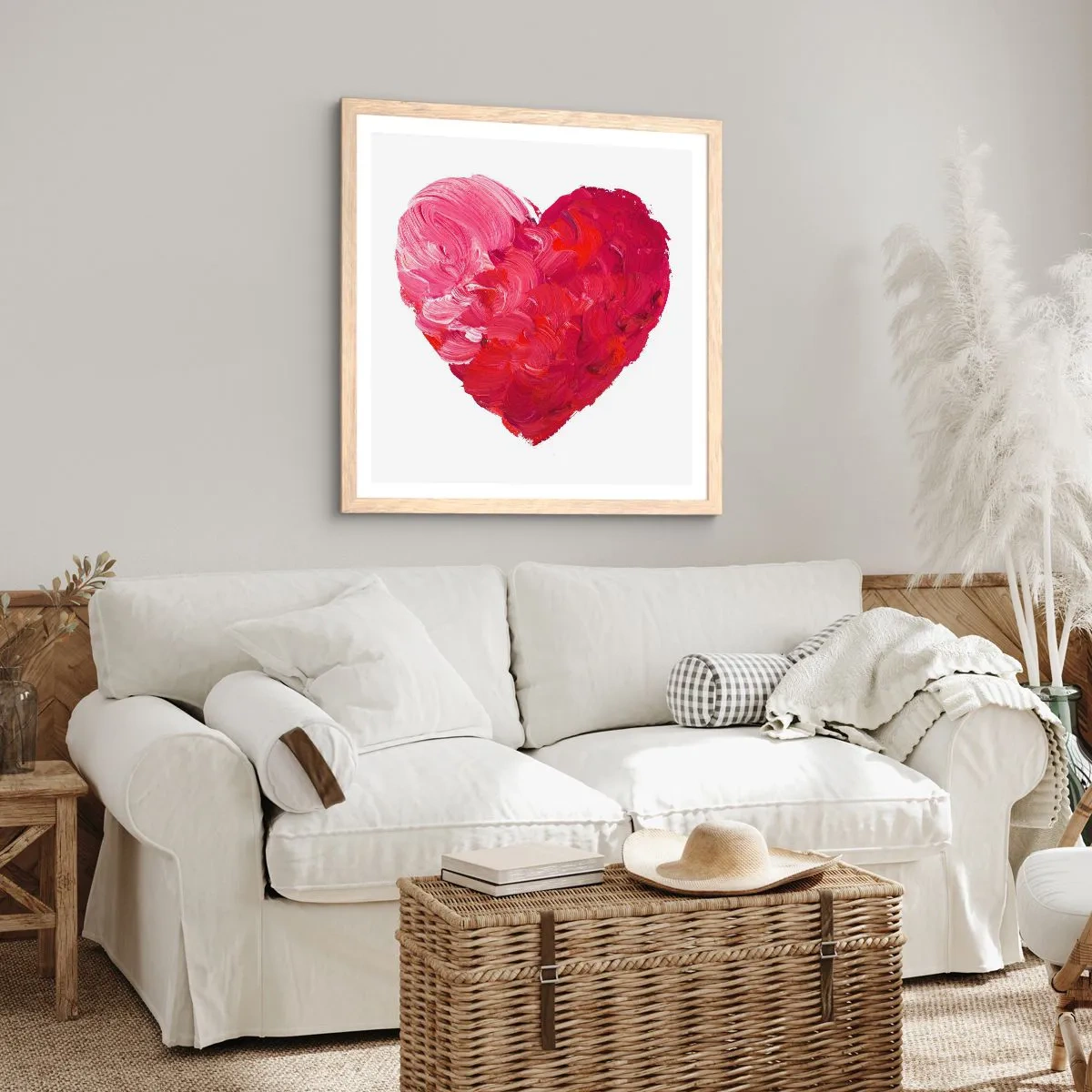Plakat w ramie jasny dąb - All you need is love - 40x40 cm