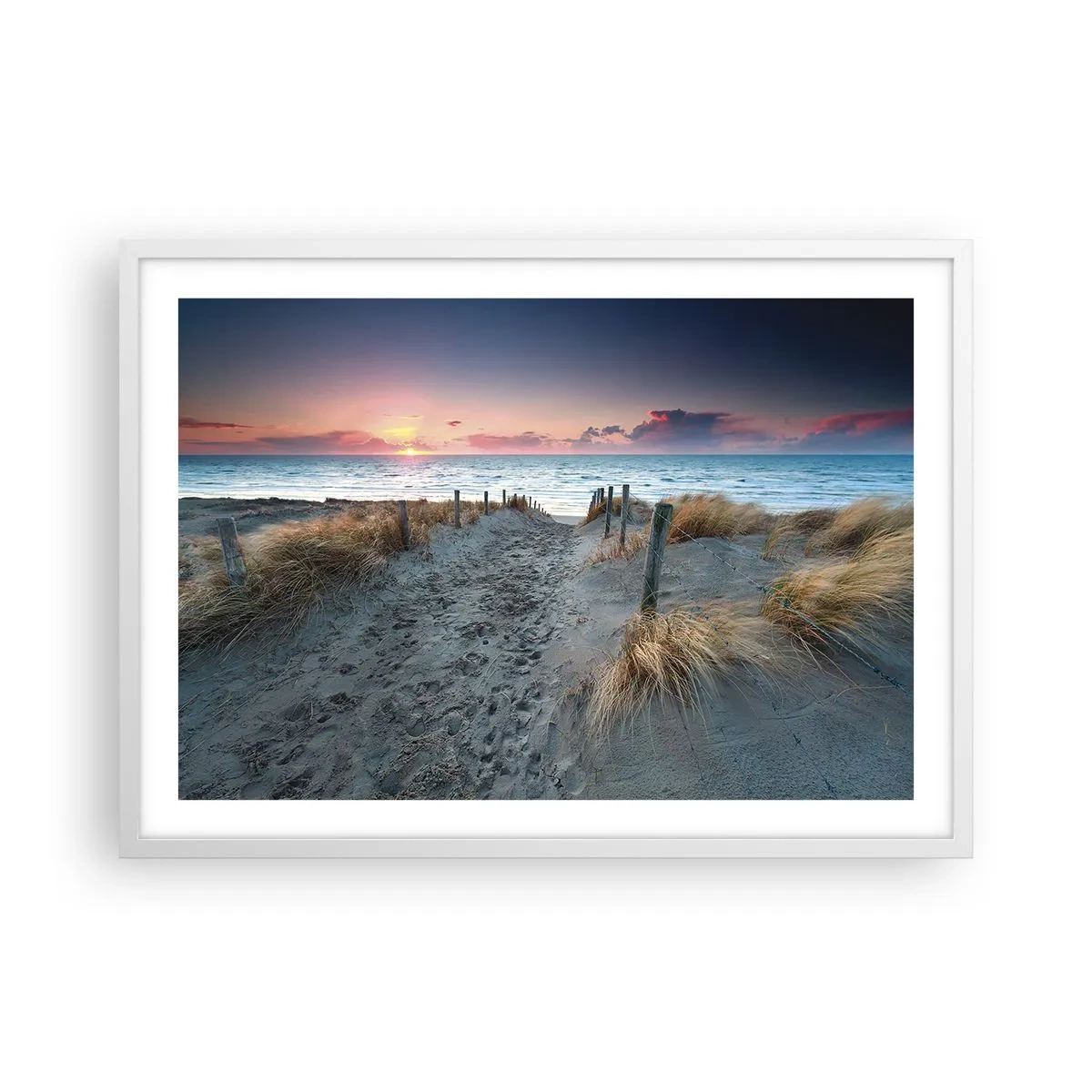 Plakat w białej ramie - Rozlałeś tęczę blasków promienistą… - 70x50 cm