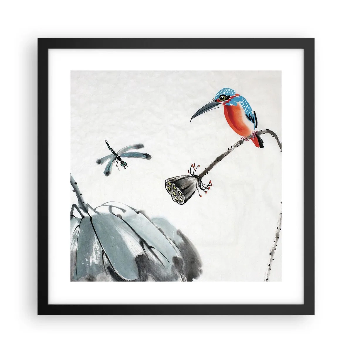 Plakat w czarnej ramie - Życie łąki - 40x40 cm