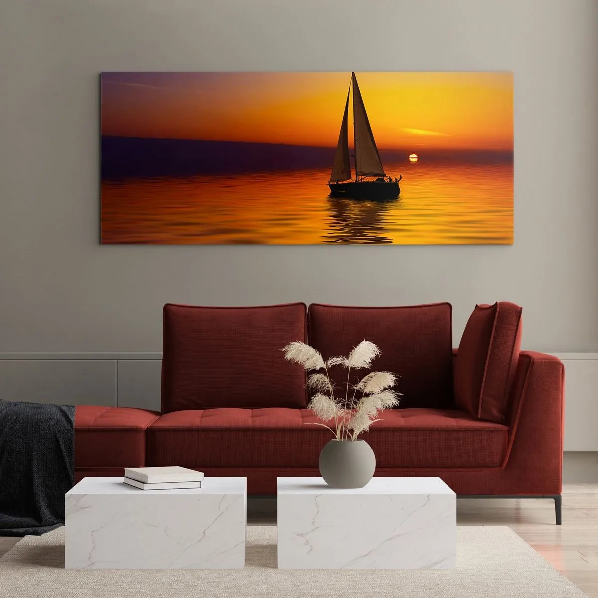 Obraz na szkle - Jak tu cicho o zmierzchu… - 90x30 cm