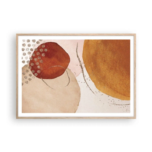 Plakat w ramie jasny dąb - Krągłość i ruch - 100x70 cm