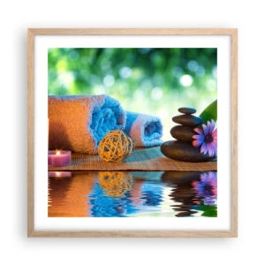 Plakat w ramie jasny dąb - Czas dla ciała - 50x50 cm