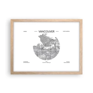Plakat w ramie jasny dąb - Anatomia Vancouver - 40x30 cm