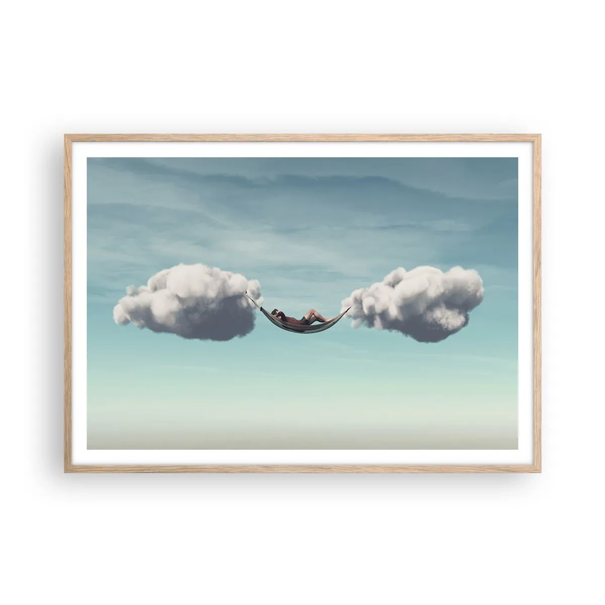 Plakat w ramie jasny dąb - Błogość chwili - 100x70 cm