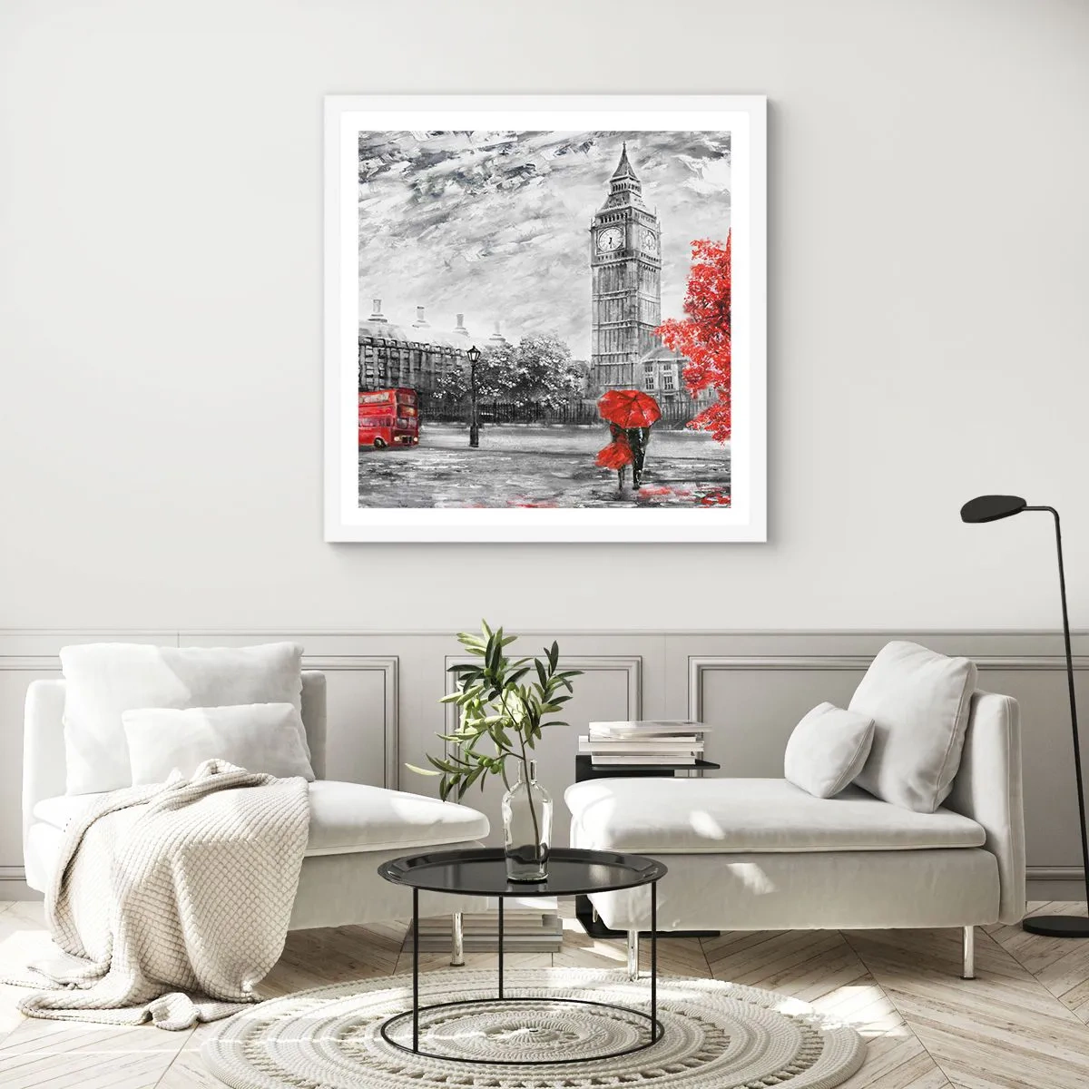 Plakat w białej ramie - Ekscytujący dzień - 40x40 cm