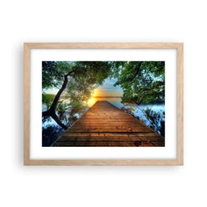 Plakat w ramie jasny dąb - Nie śpiesz się, usiądź - 40x30 cm