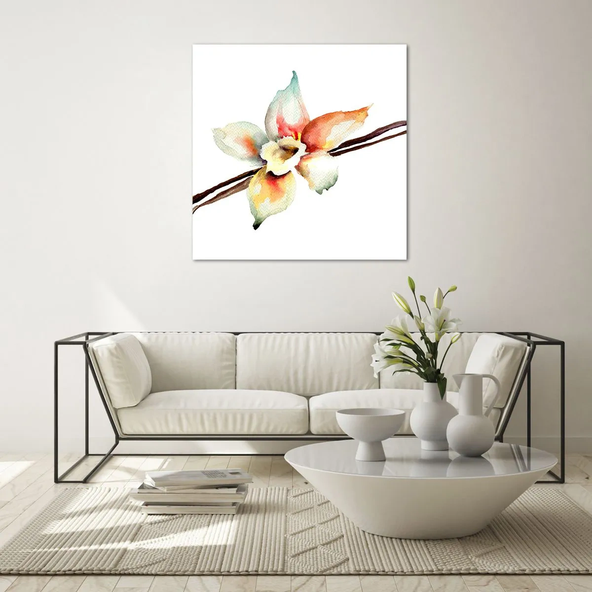 Obraz na szkle - Rozlana farbką słodycz - 60x60 cm