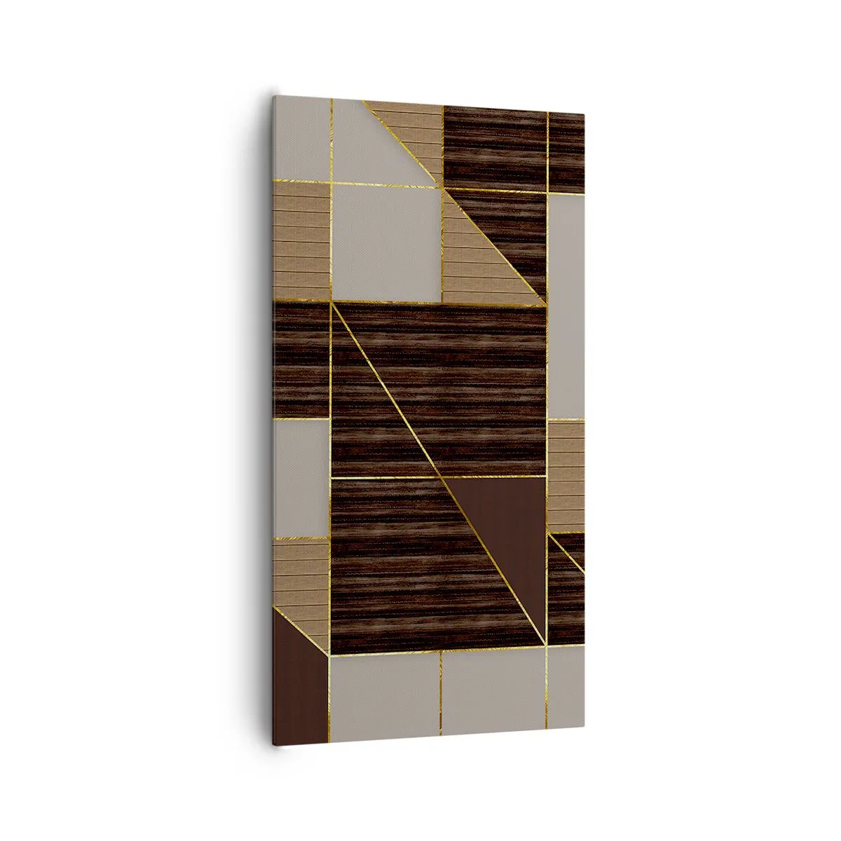 Obraz na płótnie - Mozaika brązów i złota - 65x120 cm