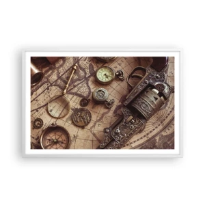 Plakat w białej ramie - Przygoda wzywa - 91x61 cm