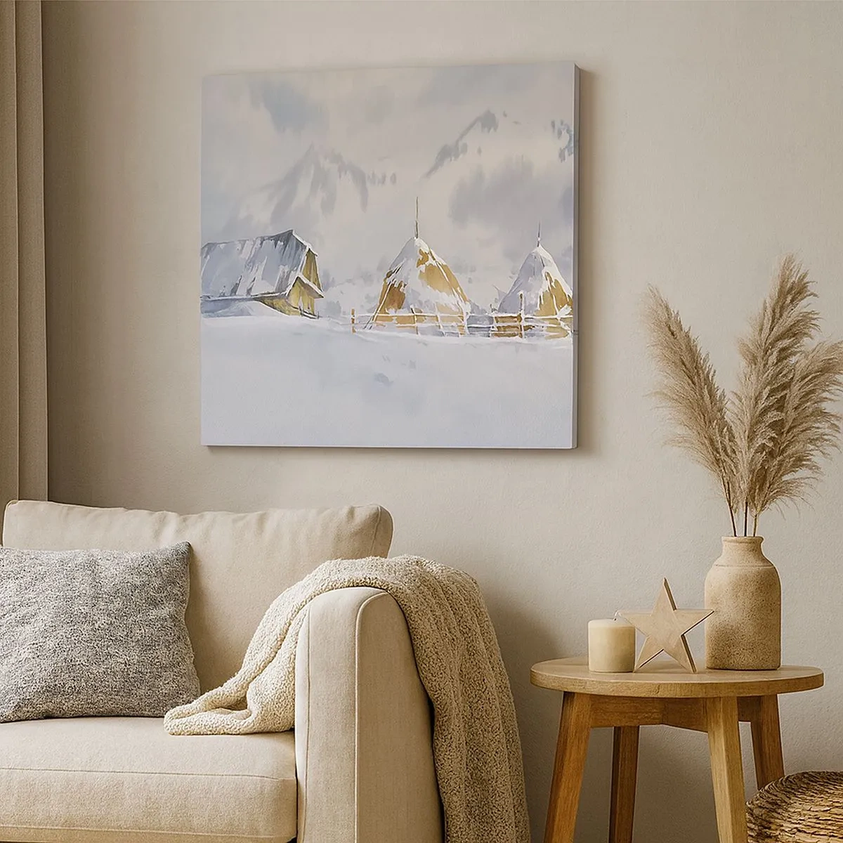 Obraz na płótnie - W śnieżnej kotlinie - 30x30 cm