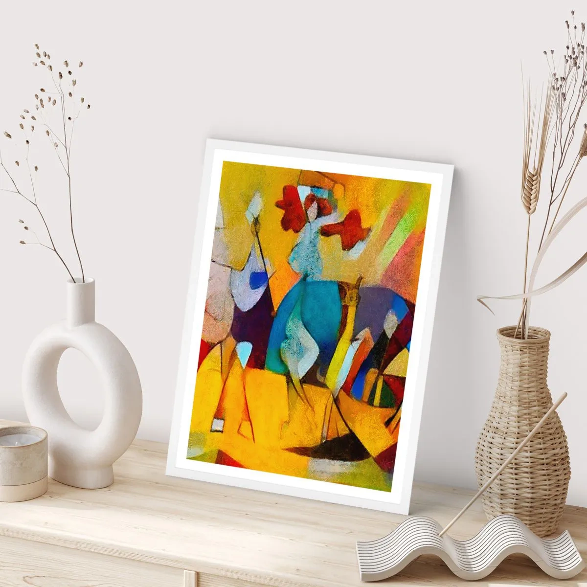 Plakat w białej ramie - Słońce - życie - radość - 40x50 cm