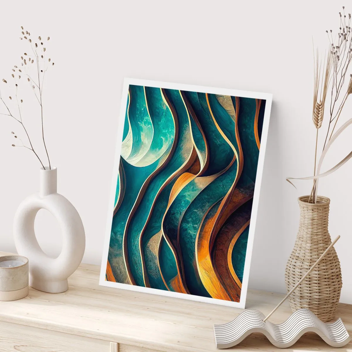 Plakat - Meandry błękitu - 40x50 cm