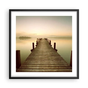 Plakat w czarnej ramie - Przedświt, świtanie, światło - 50x50 cm