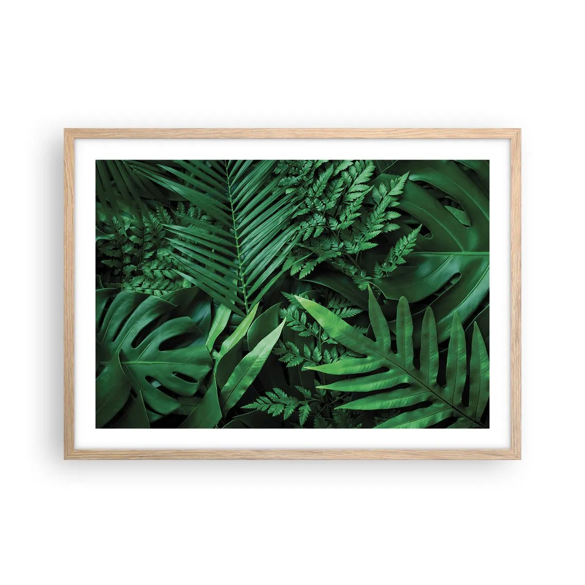 Plakat w ramie jasny dąb - Utulone w zieleni - 70x50 cm