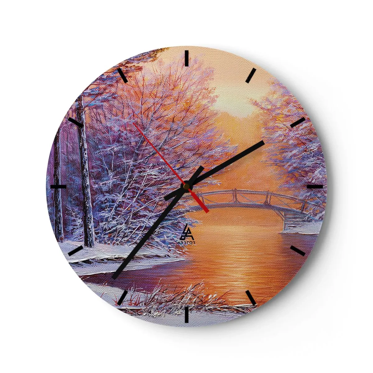 Zegar ścienny - Spotkajmy się tu - 40x40 cm