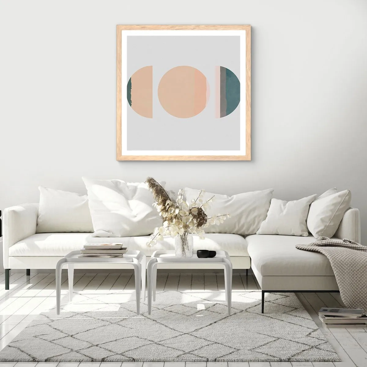 Plakat w ramie jasny dąb - Koło za kołem - 30x30 cm