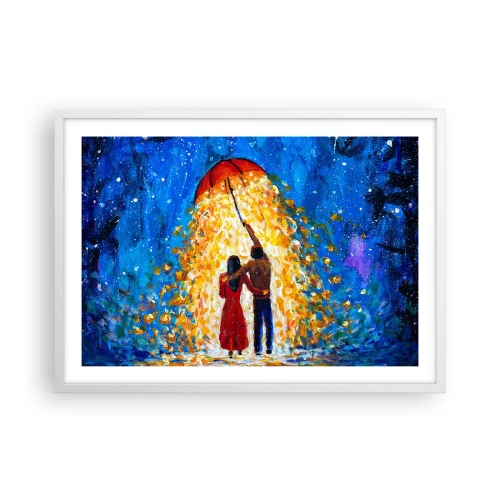 Plakat w białej ramie - Magia deszczowego wieczoru? - 70x50 cm