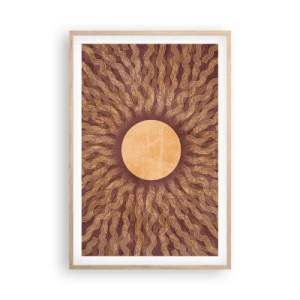 Plakat w ramie jasny dąb - Ikona słońca - 61x91 cm