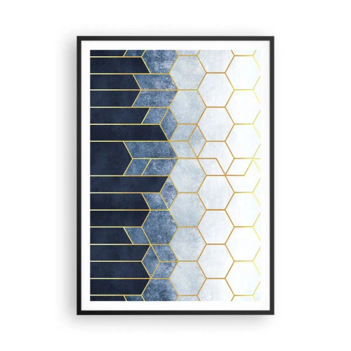 Plakat w czarnej ramie - Kompozycja w synkopowym rytmie - 70x100 cm