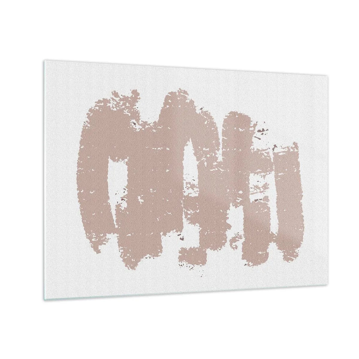 Obraz na szkle - Różowe pociągnięcia farby na białym tle - 70x50cm - Abstrakcja w łagodnym różu - Nowoczesna dekoracja ścienna do salonu i sypialni ARTTOR