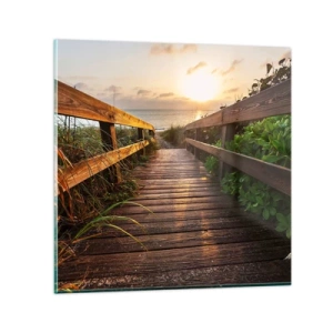 Obraz na szkle - I wprost nad brzeg - 70x70 cm