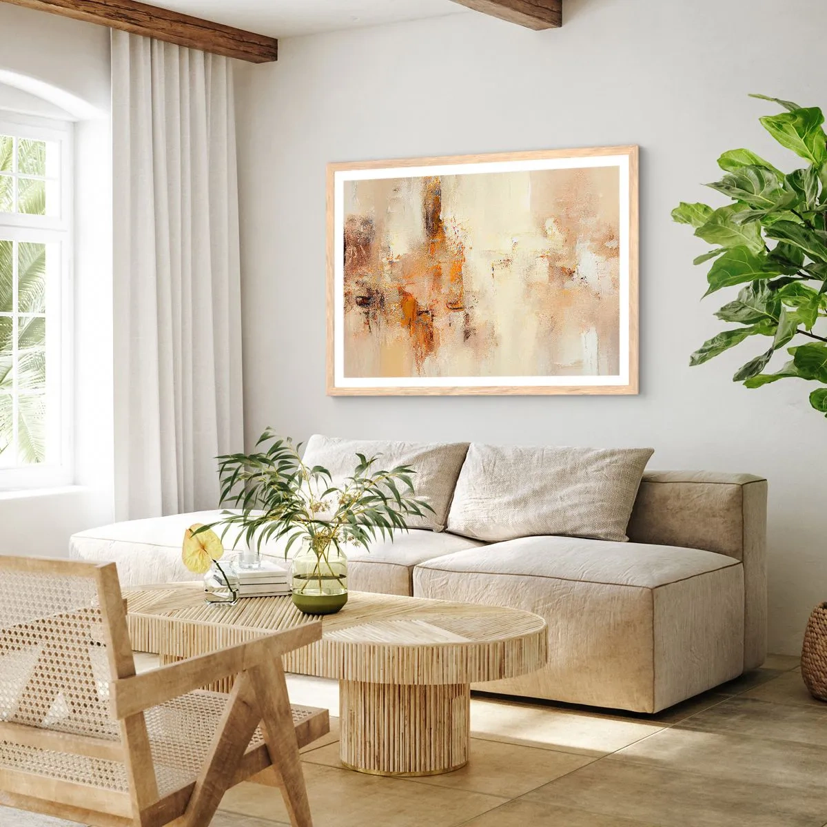 Plakat w ramie jasny dąb - Dusza bursztynu - 100x70 cm