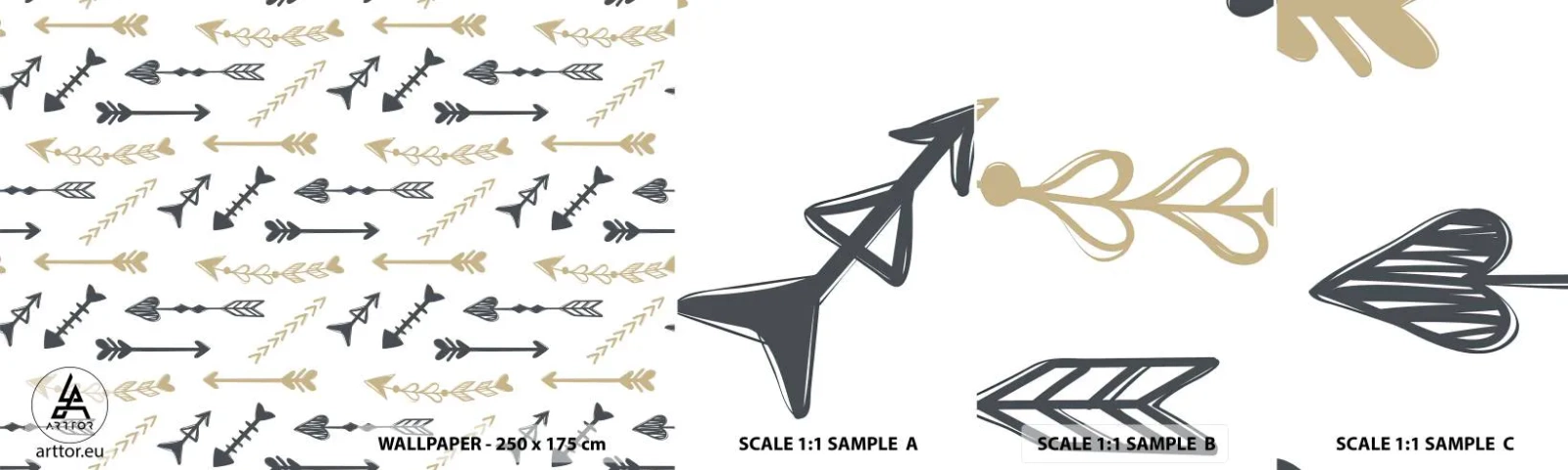 Fototapeta Próbka Samoprzylepna Deluxe Sticker - Sen łucznika - Abstrakcja, Strzała, Boho - 100x30 cm