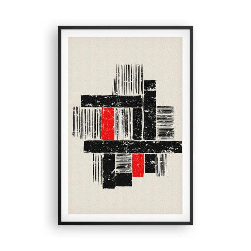 Plakat w czarnej ramie - Czerwone i czarne - 61x91 cm