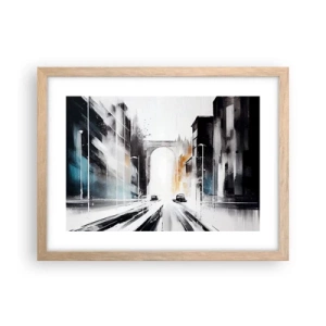 Plakat w ramie jasny dąb - Studium miasta: architektura i ruch - 40x30 cm