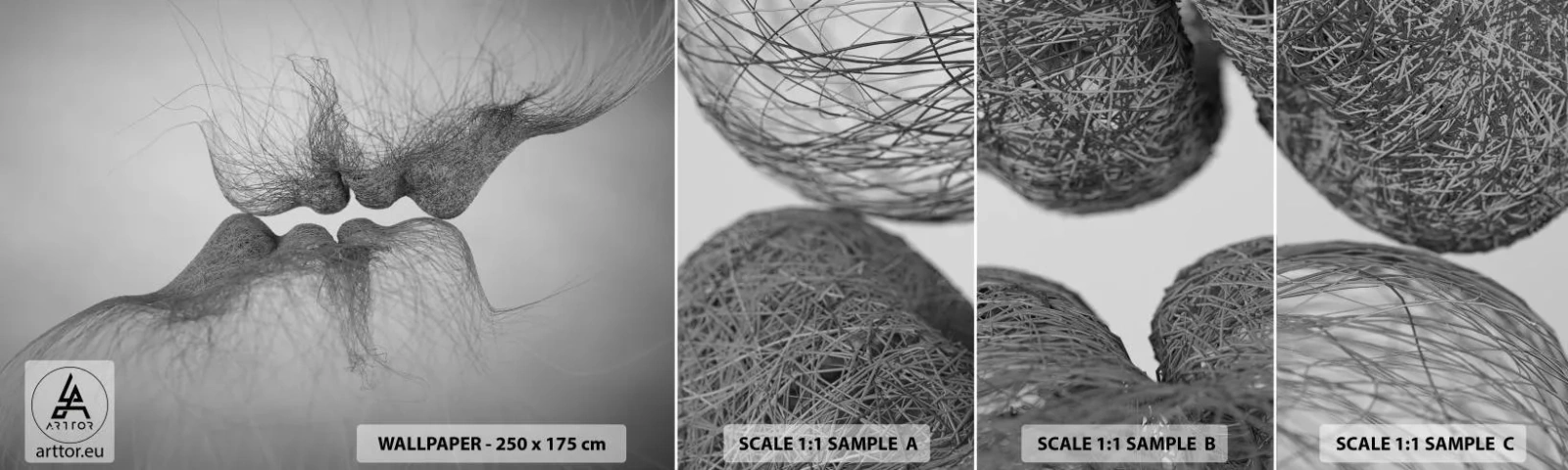Fototapeta Próbka Standard Eco - Pocałunek wiatru - Abstrakcja, Grafika, Miłość - 100x30 cm